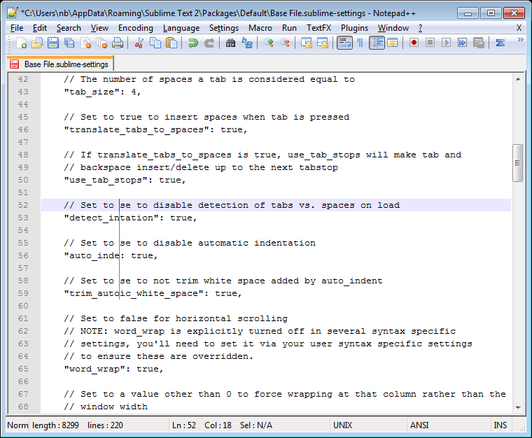 sublime text editor select column